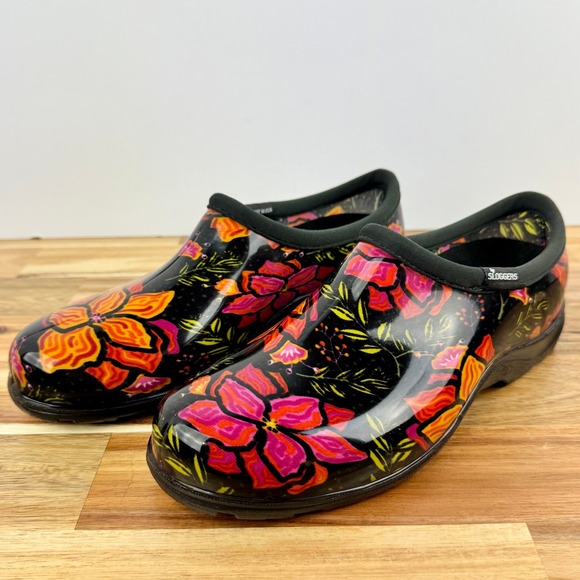 Sloggers Garden Shoes Waterproof Floral Clogs Slip On‎ Womens Size 9 - Picture 1 of 9